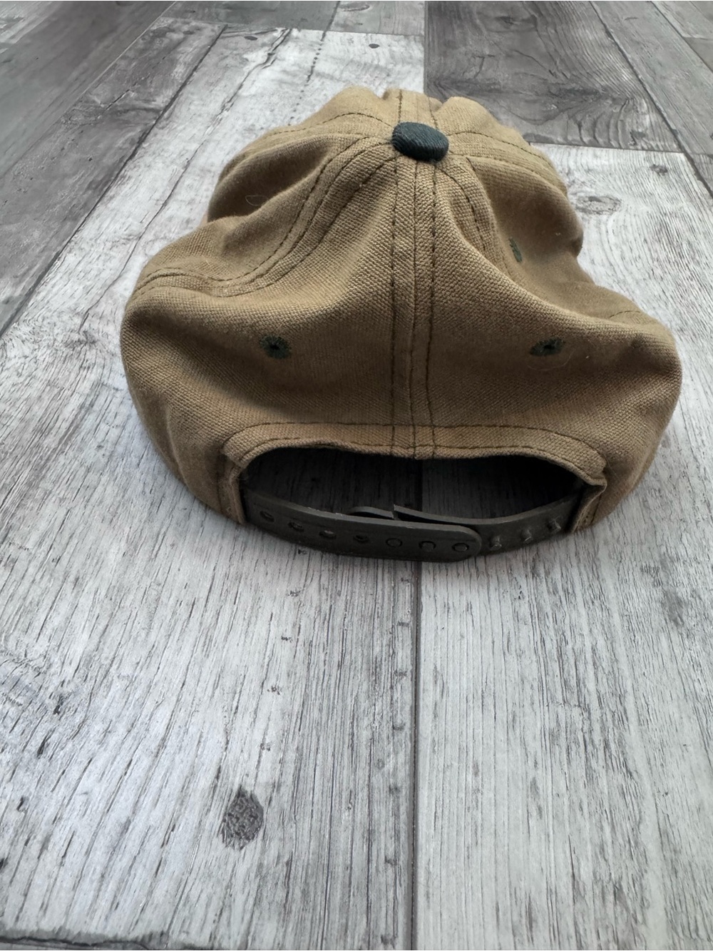 Vintage Stüssy Made in America khaki green cap black embroidered log - Picture 7 of 12